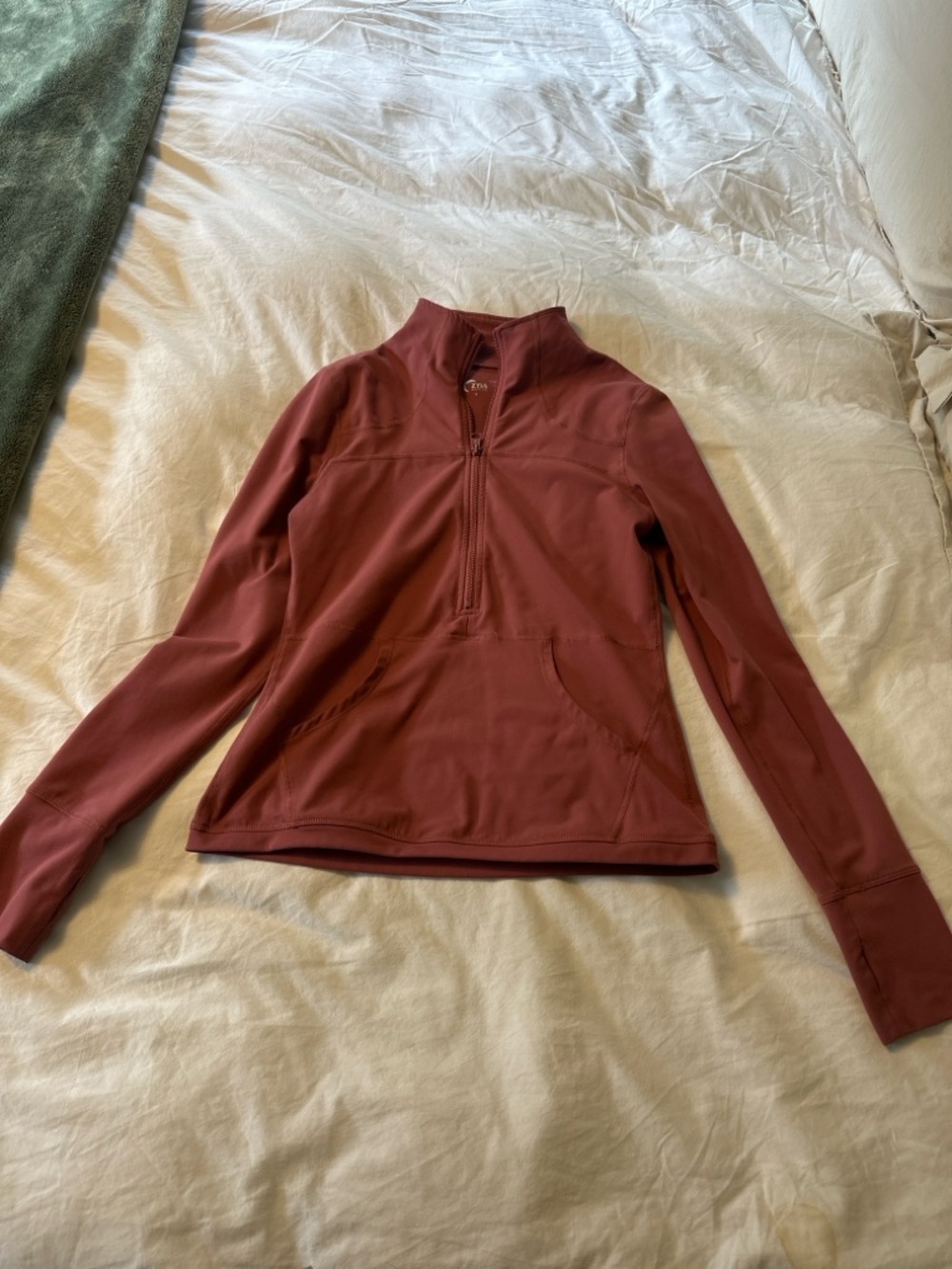 Quarter-Zip Pullover Top in Dusty Rose
